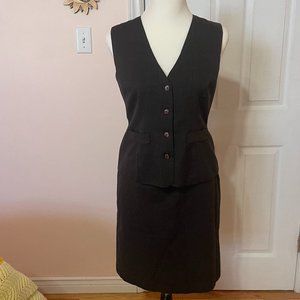 Vintage 90s dark academia goth grunge vest and mini skirt set!